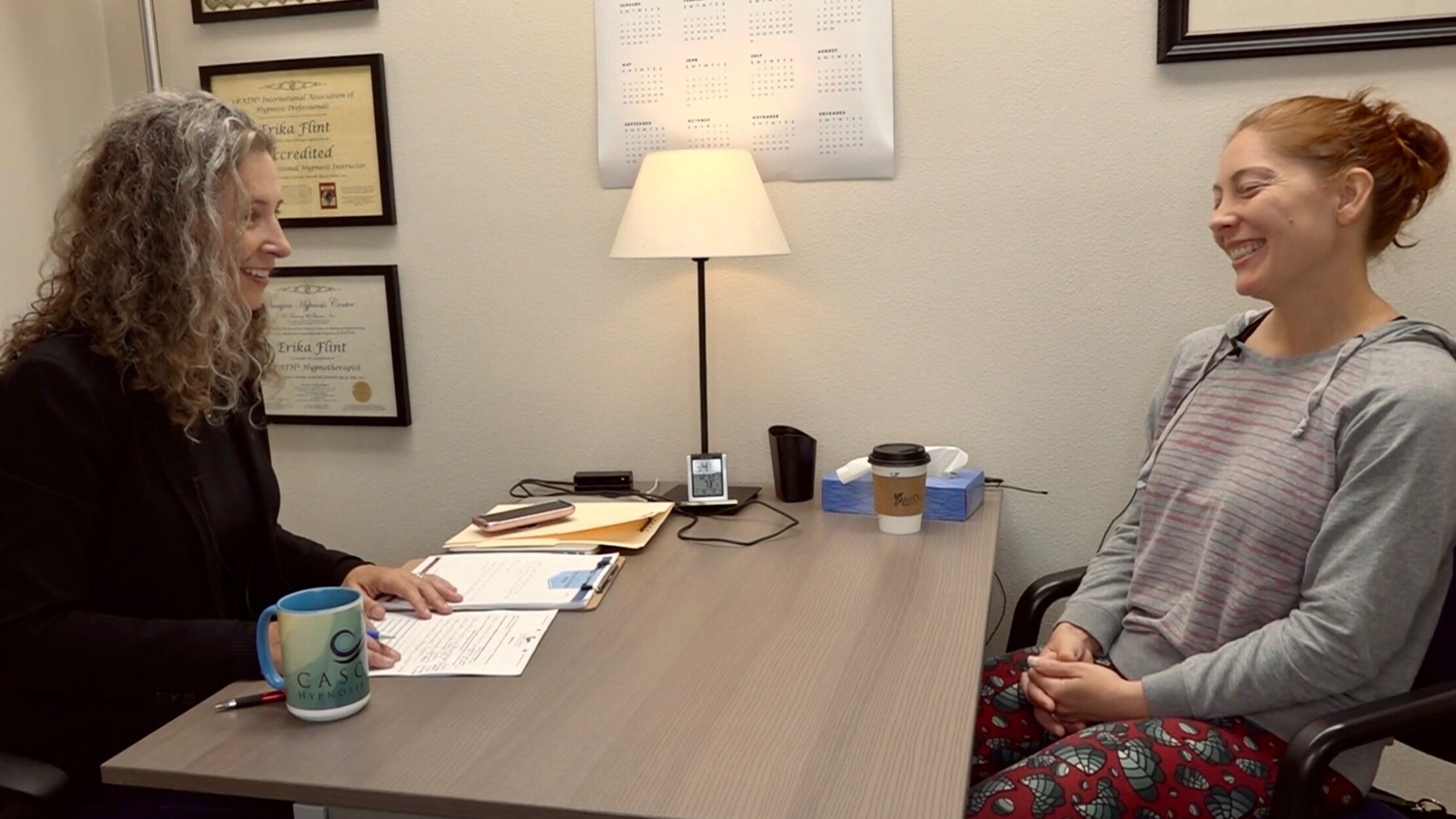 With a potential hypnosis client