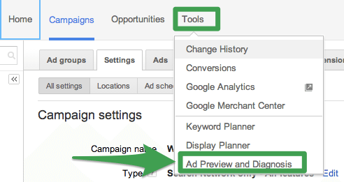 Ad Preview and Diagnosis Tool