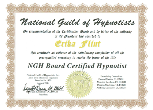 Erika Flint, Board Certified Hypnotist